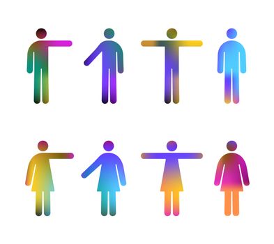 Bitmap Color Pictograms of Men and Women (jpeg file has clipping path)