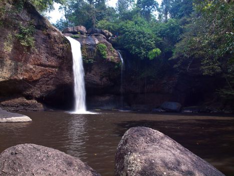 Haew Suwat Waterfall, Khao Yai National Park, Nakhon Nayok, Thailand. This national park is elect as world heritage forest complex from UNESCO