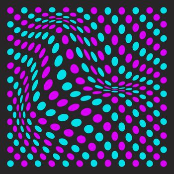 Bitmap Illustration of Colored Dots Pattern
