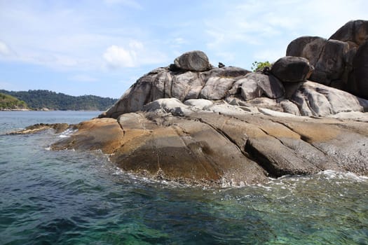 Large stone arch stack at Andaman sea near Koh Lipe, Thailand