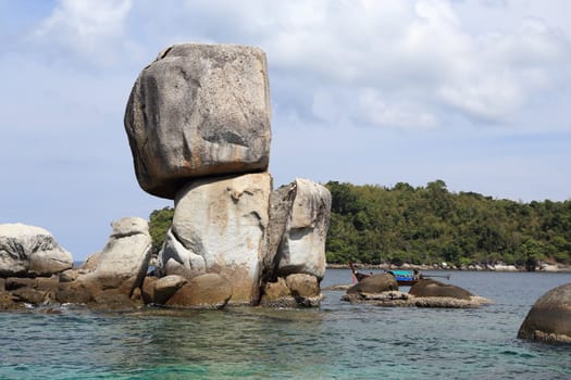 Large stone arch stack at Andaman sea near Koh Lipe, Thailand