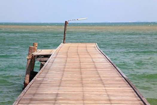 wooden pier in tropical paradise, Thailand