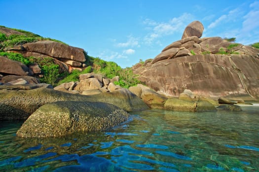 sailing rock landmark of Similan National Park Phuket beach Thailand