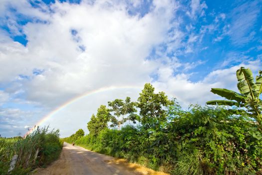 Pathway to Rainbow with dirt pathway