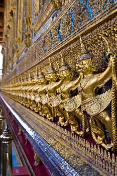 Golden Garuda at Wat Phra Keao Temple in Grand Palace, Bangkok Thailand