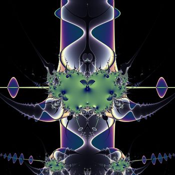 Elegant fractal design, abstract psychedelic art, purple lamp