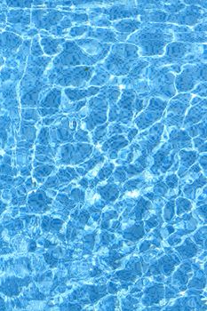 Refection of Blue water in Swimming pool with Ripple