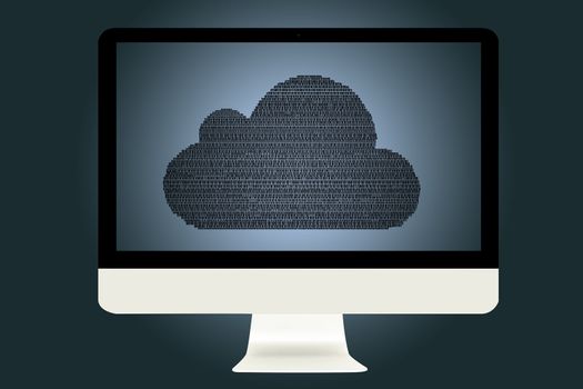Computer Monitor with cloud computing Concept