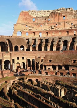 colosseum or coloseum at Rome Italy with Sunny Sky