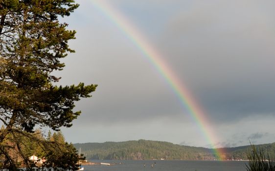 Rainbow over Hood Canal, WA