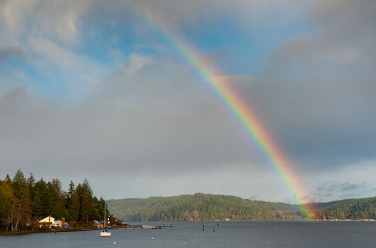 Rainbow over Hood Canal, WA