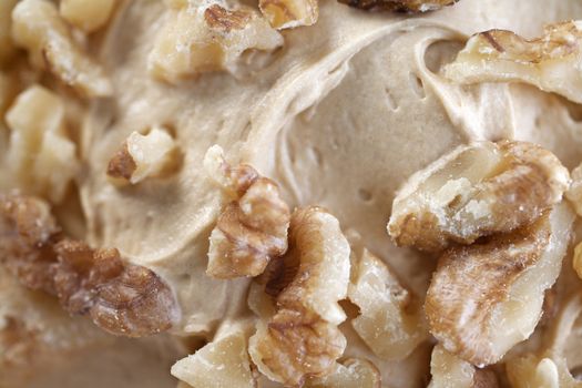 Close up of coffee cake topping