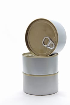Isolated of Silver Aluminum metal tin can on white background