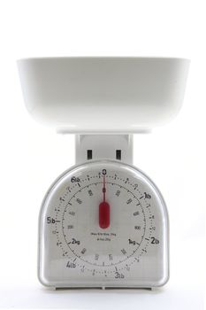 isolated white kitchen empty food scale utensil on a white background