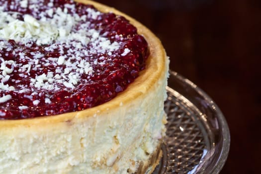 close up picture of a cheesecake on the plate