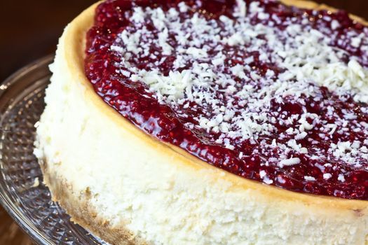 close up picture of a cheesecake on the plate