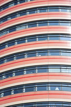 Modern red office with windows