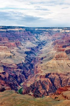 vertical view of famous Grand Canyon, USA