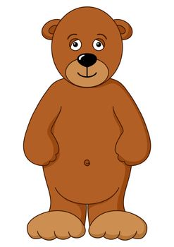 Teddy-bear brown, children's toy bear, stands, affably smiling