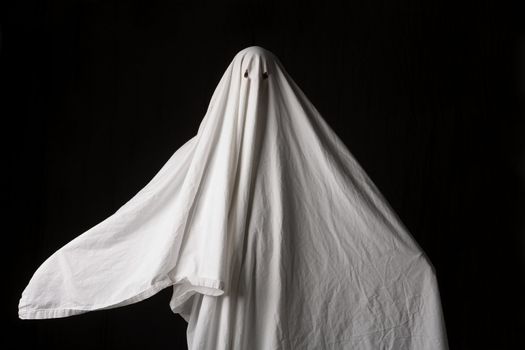 White Ghost on Black Background