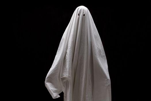 White Ghost on Black Background