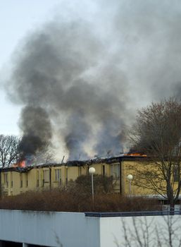 Apartment Block is on fire in the middle of the day