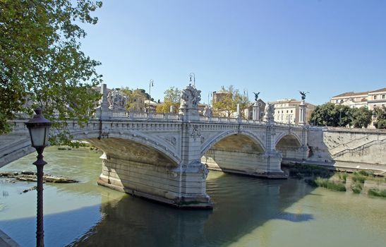 view of the bridge Victor Emmanuel II (Rome Italy)