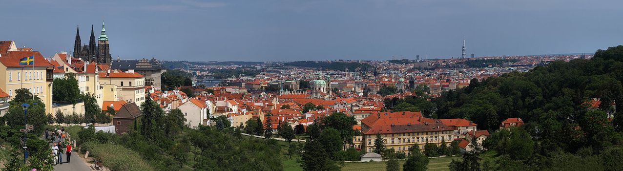 Beautiful panorama of Prague.