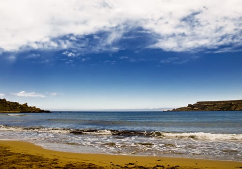 Beautiful Mediterranean beach on the island of Malta