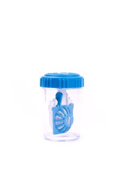 Contact lenses case. Isolated on white.