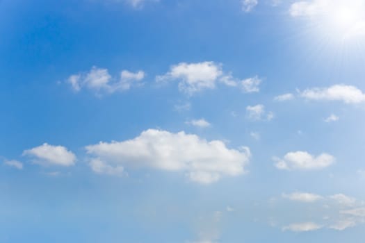 The beautiful white clouds and blue sky