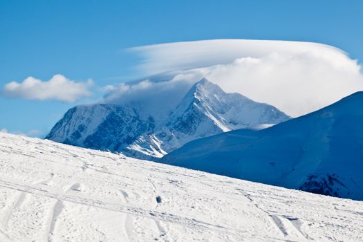 Slope on the Skiing Resort of Megeve in French Alps