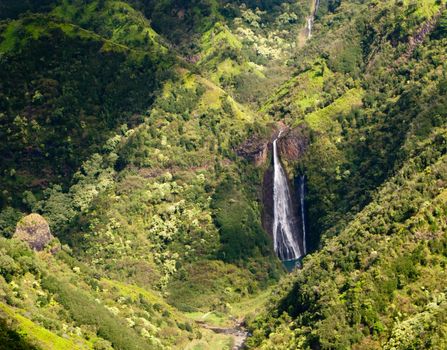 Manawaiopuna Falls in Kauai were used in Jurassic park and can only been seen from air
