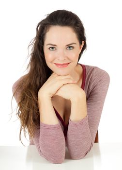 Isolated portrait of a smiling confident young woman