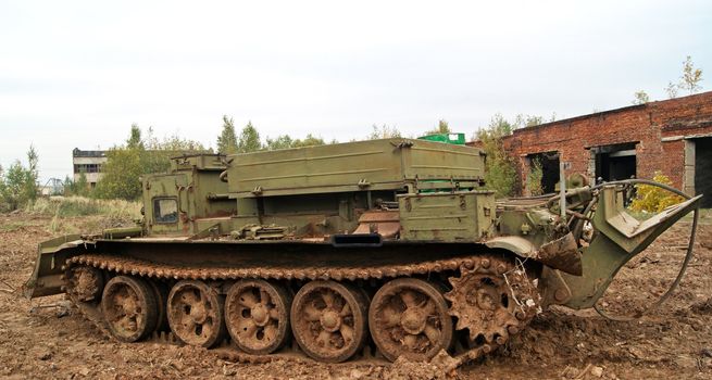 Large heavy construction machine ready for work