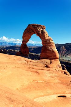 Sunset light at famous Delicate Arch 