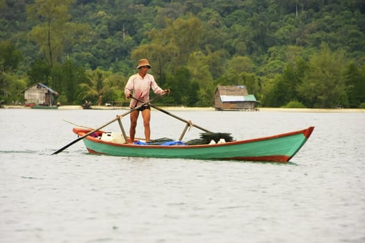 Local fisherman, Ream National Park, Cambodia, Southeast Asia