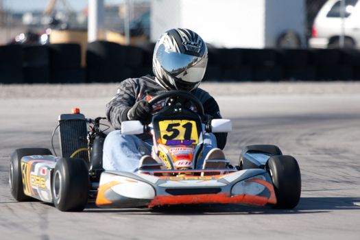 LAS VEGAS NEVADA - February 04: Go Kart race at the Las Vegas Speedway on May 12, 2008 in Las Vegas Nevada.