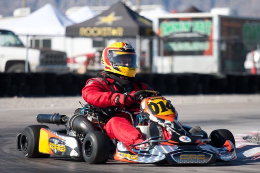 LAS VEGAS NEVADA - February 04: Go Kart race at the Las Vegas Speedway on May 12, 2008 in Las Vegas Nevada.