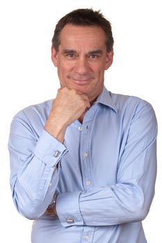 Portrait of Attractive Smiling Middle Age Man Isolated