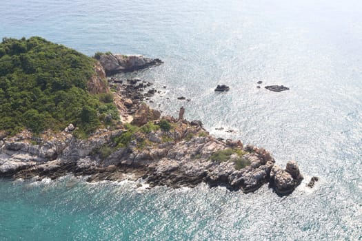 Beach In High Angle View, Amazing Seascape Of Thailand Famous Tourism Destination