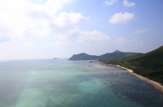 Beach In High Angle View, Amazing Seascape Of Thailand Famous Tourism Destination