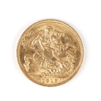 famous gold Sovereign Reverse 1915