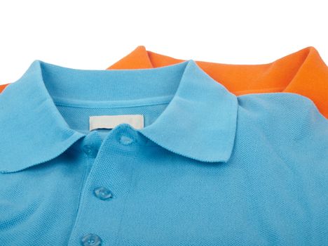 mans polo shirts - blue and orange colors