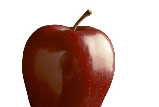 Single red Delicious apple against white background