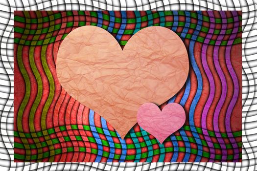Heart shaped on paper with valentine's day text background