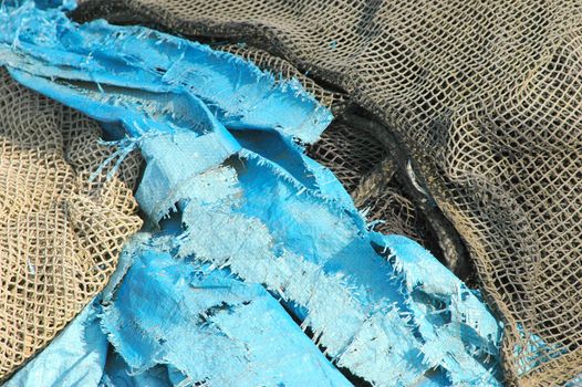 Fishing nets on a fishing boat.