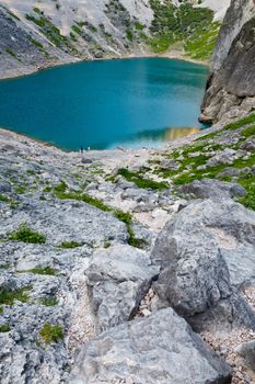 Imotski Blue Lake in Limestone Crater near Split, Croatia