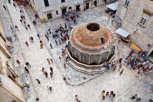 View on Dubrovnik Fountain from the City Walls, Croatia