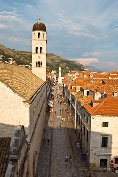 View on Stradun and Dubrovnik from the City Walls, Croatia